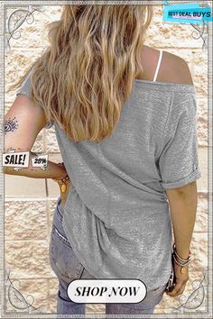 Fashion Street Solid Patchwork V Neck T-shirts Gray V-neck T-shirt For Summer, Casual Gray Summer Top, Gray Relaxed Fit Tops For Summer, Relaxed Fit Solid Top With Graphic Print, Relaxed Fit Graphic Print Tops, Gray Relaxed Fit V-neck Top, Comfortable Gray V-neck T-shirt, Gray Short Sleeve Graphic Tee Tops, Gray Short Sleeve Graphic Tee