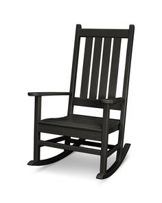 a black rocking chair on a white background