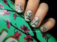 AriZona Green Tea Nails... My favorite tea :) Tea Nail Art, Green Tea Nails, Arizona Nails, Ice Nails, Arizona Green Tea, Arizona Can, Cherry Blossom Nails Art, Cherry Nail, Bridal Manicure