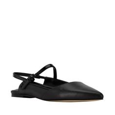 Sleek slingback flats made from supple leather with pointed toes. Size: Women 7.5.  Color: Black.  Gender: female.  Age Group: adult. Slingback Flats, Casual Shoes Women, Flat Shoes Women, Shoes Flats, Casual Shoes, Calvin Klein, Clothing And Shoes, Women Shoes, Leather