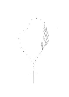 a line drawing of a plant with dots on the bottom and one point at the top