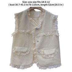 Vest Tops, Outfit Hijab, Vest Coat, Fall Looks, Vest Top, Women Lace, Vest Jacket, Lace Trim, Coats For Women