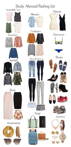 an image of some clothes and shoes for women to wear in the fall or winter