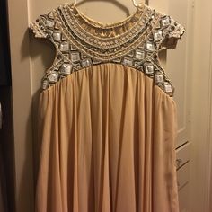 Peach Colored Dress With Intricately Beaded Top Detail. Babydoll Style Bottom. New With Tags, Never Worn. Peach Colored Dress, Peach Color Dress, Babydoll Style, Beaded Top, Anthropologie Dress, Beaded Dress, Anthropologie Dresses, Colorful Dresses, Anthropologie