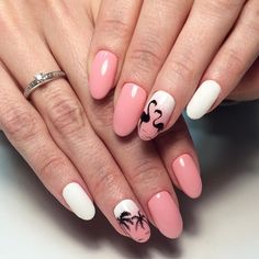 Flamingo Nail Art, Nail Art Pink, Gold Gel Nails, Flamingo Nails, Nail Art Ideas, Art Pink, Glitter Nail Art, Fabulous Nails