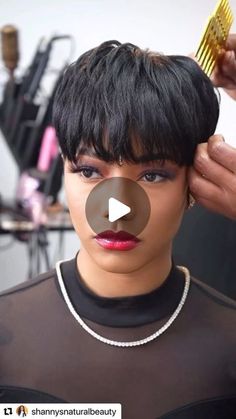 Bowl Pixie Haircut, Bowl Haircut Women Black, Mushroom Pixie Cut Black Women, Bowl Cut For Women, Bald Baddie, Bowl Cut Black Women, Mushroom Cut Black Women, Black Hair Pixie Cut