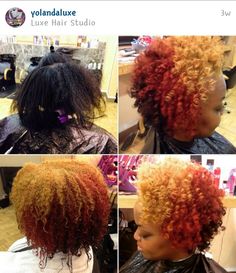 @yolandaluxe color Tapered Natural Hair, Girl Hair Colors, Natural Hair Short Cuts, Dyed Hair Inspiration, Colored Curly Hair, Hair Color Techniques