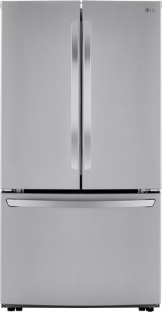 a stainless steel refrigerator freezer with two doors