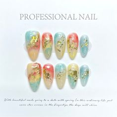 **Reusable Hand-Painted Press-On Nails** Get The Luxury Of Hand-Painted, Salon-Quality Nails In Just 15 Minutes! These Easy-To-Apply, Reusable Press-On Nails Offer A Flawless, Personalized Look Without The Salon Price Or Time Commitment. When Used With Nail Glue, They Last Up To 2-3 Weeks, While Jelly Gel Provides Wear For 1-2 Weeks And Allows For Multiple Uses. Perfect For Anyone Looking To Elevate Their Style Effortlessly And Affordably. Save Time, Money, And Skip The Salon Trip With These Bea Freehand Sketching, Painting Nails, Nails Summer Nails, Custom Press On Nails, Dunhuang, Gold Flake, Blush Nails, Nail Oil, Long Lasting Nails