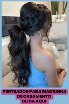 Hairstyle For Quinceanera Mom, Long Hair Styles For Photoshoot, Quinceanera Hairstyles Ponytail, Ponytail Hairstyles For Bride, Elegant Hair Styles For Long Hair Length, Prom Hairstyles Round Face, Hairdos For Long Hair Formal, Formal Hairstyles For Prom, Event Updo