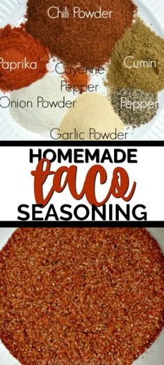 homemade taco seasoning recipe on a plate