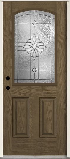 The Reliabilt prefinished oak grain fiberglass door is designed for energy efficiency and low maintenance. The oak woodgrain gives the door the warmth and feel of wood with the long lasting benefits of fiberglass. Fiberglass doors are built to last and can add substantial curb appeal to your home. RELIABILT Laurel 36-in x 80-in x 4-5/8-in Fiberglass Half Lite Right-Hand Inswing Walnut Stain Stained Prehung Front Door Insulating Core in Brown Full Glass Front Door, Entry Door Handles, Fiberglass Front Door, Door Handle Sets, Fiberglass Door, Front Entry Doors, Storm Door, Glass Front Door, Sound Insulation