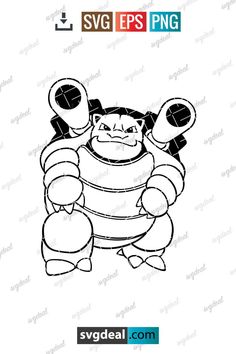 an image of a cartoon character in black and white with the text svg epspng