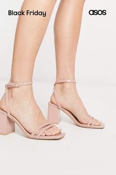 Shoes by Truffle Collection Give your feet some airtime Pin-buckle fastening Open toe Low block heel Shoes Sandals Heels, Low Block Heels, Nude Heels, Body Fit, Truffles, Women's Shoes Sandals, Occasion Wear, Block Heels, Open Toe