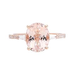 an oval morganite and diamond ring