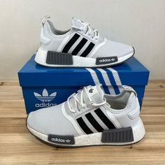 Womens 6 Mens 5 Brand New Condition With Tags And Original Box. Please See Pictures For Additional Details. The Pair In The Photos Is The Exact Pair You Will Receive. Please Reach Out With Any Questions. Thanks For Looking! Adidas Nmd R1, White Core, Nmd R1, Adidas Nmd, Cloud White, Shoes Womens, White Adidas, Womens Running Shoes, Adidas Shoes