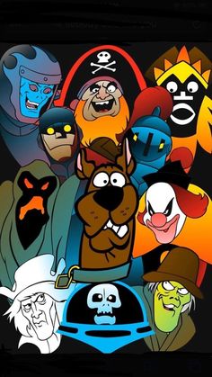 an image of cartoon characters in the dark