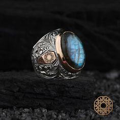 ▪The Ring is made of 925 Sterling Silver. ▪Use Gemstone: Labradorite ▪Labradorite not only supports self-belief and self-confidence, but also helps to reach higher consciousness while supporting trust in the universe. It calms the complex and intense mind, protects it from negative energies, energizes, or clears these negative energies. ▪Our products are completely handcrafted. ▪You can contact us for different color and pattern options. ▪Your order is sent in a Special Gift Box as a Gift Package. ▪If you have a special note for your gift shipments, you can tell us during your order. ▪Silver polishing cloth will be delivered to you in your cargo as a gift of our company in order to maintain your silver ring easily.  ▪All our products are guaranteed. You can always contact us in case of any Bohemian Turquoise Ring As Gift With Polished Finish, Luxury Silver Turquoise Ring With Gemstone, Antique Sterling Silver Ring With Large Stone, Artisan Rings With Natural Stones For Gift, Luxury Rings With Natural Stones, Luxury Rings With Natural Stones For Anniversary, Vintage Labradorite Gemstone Rings, Luxury Turquoise Ring As Gift, Unique Polished Dome Ring As Gift