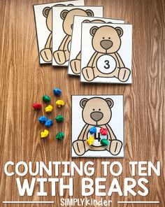 counting to ten with bears printables for preschool and homeschool students that are easy to use