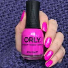 Aleksandra | Nail art 💙💚💛🧡💗💜 on Instagram: “Isn’t this such a happy color? It’s ‘Lips Like Sugar’ by @orly from their Feel The Beat collection. opaque in 2 coats. #gifted #orly…” Hot Pink Nail Polish, Hot Pink Nail, Berry Nails, Hot Pink Nails, Polish Ideas, Nail Colours, Trashy Y2k