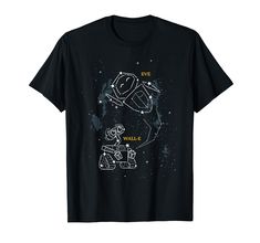 a black t - shirt with an image of a man and dog in space on it