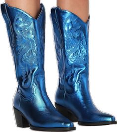 Blue Boots For Western-themed Fall Events, Blue Fitted Western Heeled Boots, Blue Snip Toe Heeled Boots For Fall, Blue Western Party Boots, Western Boot, Cowboy Boot, Off Duty, Western Boots, Cobalt