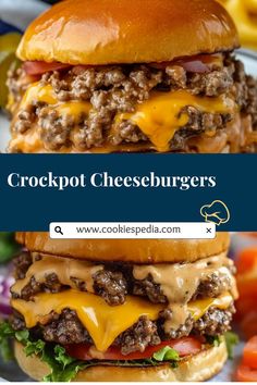 Skip the grill and savor the classic taste of cheeseburgers with this slow cooker recipe! Juicy ground beef, creamy Velveeta, and savory seasonings come together for a fuss-free family meal. Perfect for busy weeknights or game days! 🧀🍔 Ground Beef Sandwiches, Crockpot Cheeseburger, Crispy Onion Rings, Velveeta Recipes, Grilled Portobello, Easy Tasty Recipes, Burgers And Fries, Beef Sandwiches, Gluten Free Buns