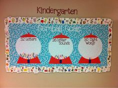 a bulletin board with three santa's faces on it and the words, kindergartn