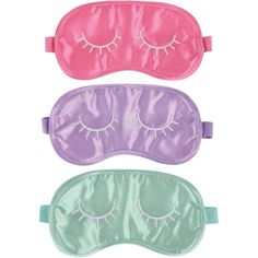 Give your guests the ultimate pampering experience with Satin Pastel Closed Eyes Spa Party Sleep Masks. These silky satin masks come in three colors and feature cute embroidered eyelashes. Perfect for spa-themed birthday parties they make a fun and cozy party favor! pbSatin Pastel Closed Eyes Spa Party Sleep Masks product details:-b-p ul li6 headbands per package-li li2 each of 3 colors-li li8in wide x 4in tall-li liEmbroidered details-li liSatin-li liOne size fits most-li -ul Party Eye Mask, Popular Costumes, Party Eyes, Girls Party Favors, Barbie Costume, Luxurious Spa, Sleep Masks, Star Wars Costumes, Eye Masks