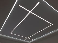 a ceiling with some lights on top of it