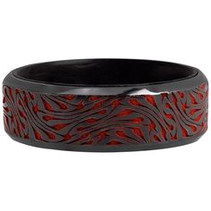 a black and red bracelet with an intricate design