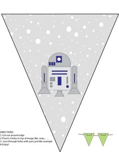 the star wars r2d2 pennant is cut out and ready to be used