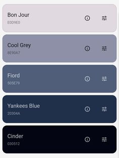 an iphone screen showing the different colors and font options for each item in the app