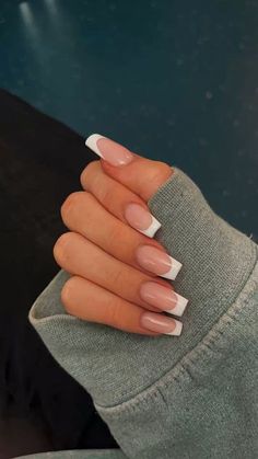 #LongSquareNails #SquareNailDesign #ElegantNails #BoldNails #ChicNails #TrendyNails #NailInspo #ModernNailArt #PolishedNails #StylishNails V Shape French Tip Nails Square, Coffin Square French Tip Nails, Classic French Square Nails, Med French Tip Acrylic Nails, Normal French Nails, Nail French Tip White, Nails White Design Square, Sqaure French Tip Nails, French Nails Ideas Long