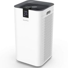 a white and black air purigerator on a white background