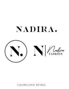 the logo for naddra fashion is shown in black and white on a white background