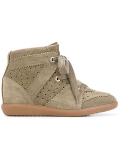 Isabel Marant Bobby wedge sneakers - Neutrals Isabel Marant Bobby, Pants Boots, Sneakers Green, Prada Spring, Boots Sneakers, Milan Fashion Weeks, Comfortable Sneakers, Wedge Sneakers, Boots And Sneakers