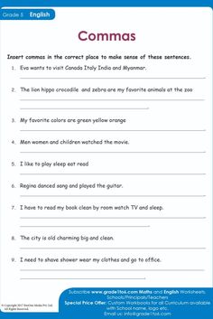 an english worksheet with the words commas and other things to describe it