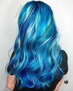 Ocean Storm!                                                                                                                                                      More Blue Hair Streaks, Blonde And Blue Hair, Blue Ombre Hair, Hair Color Crazy, Hair Streaks, Awesome Hair