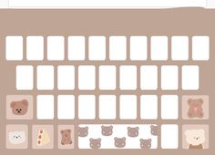 a computer keyboard with teddy bears and other animals on the keyspad, as well as numbers