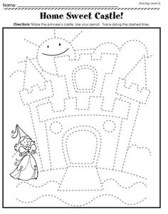 a cartoon character maze to help children learn how to write the word home sweet castle