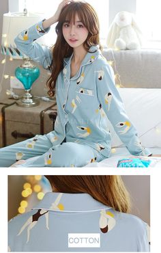 ladies cotton pajamas long sleeved cartoon cute pajama sets for women with fashion print Cotton Long Sleeve Sleepwear With Cartoon Print, Cotton Long Sleeve Cartoon Print Sleepwear, Long Sleeve Cotton Sleepwear With Cartoon Print, Long Sleeve Cartoon Print Sleepwear For Loungewear, Long Sleeve Cartoon Print Pajama Party Sets, Long Sleeve Cartoon Print Pajama Sets, Mens Silk Pajamas, Pajama Sets For Women, Cheap Cosplay