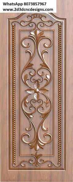 an ornate wooden door with decorative carvings on it