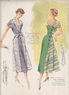 The Modes Royale Summer 1950 catalogue. Modes Royale Sewing Pattern, Monday Morning Inspiration, Vintage Clothes Patterns, 1950 Fashion, Fashion Illustration Vintage, Fashion 1950s, Morning Inspiration