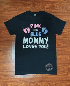 Gender Reveal Party Shirts, Pink or Blue We Love You Shirts Mommy Daddy, Personalized Family Matching Tshirts,Baby Announcement, Baby Shower Cheap Family Matching T-shirts For Gender Reveal, Blue And Magenta Blues Clues, Pink Pre-shrunk T-shirt For Gender Reveal, Blue T-shirt With Text Print For Gender Reveal, Pink Family Matching T-shirt With Letter Print, Family Matching Pink T-shirt With Letter Print, Blue Family Matching T-shirt With Name Print, Family Matching Blue T-shirt With Name Print, Funny Black Tops For Gender Reveal