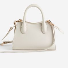 H&M Mini Shoulder Bag Small Shoulder Bag With A Detachable, Adjustable Shoulder Strap, Zipper, And Two Handles At Top. Lined. Chic Everyday Bags By H&m, Digital Wardrobe, White Handbag, M Beauty, Bag Light, Mini Shoulder Bag, May 2023, Clothes To Buy, Small Shoulder Bag