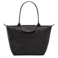 Le Pliage Xtra M Tote bag Black - Leather Tote Bag Black, Black Tote Bag, Longchamp Le Pliage, Leather Working, Cowhide Leather, Everyday Look, Sale Items, Bags Women