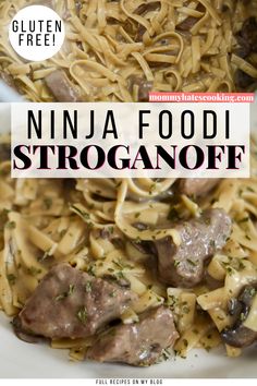 ninja foodi beef stroganoff Beef Stroganoff Sour Cream, Homemade Beef Stroganoff, Mushroom Stroganoff, Gluten Free Eating, Beef Stroganoff, Sheet Pan Dinners