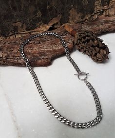 "Womens dark silver stainless steel cuban link chain necklace, sturdy curb chain necklace, unisex hipster style chain necklace, women's gift Welcome to my shop! ✈️ DHL EXPRESS SHIPPING AVAILABLE, 1-3 BUSINESS DAYS DELIVERY! ✔️ PLEASE MAKE SURE TO SELECT IT, RIGHT BEFORE YOUR PURCHASE! ❗️ ❗️ DON'T FORGET TO ADD YOUR CELL # AT THE \"NOTE TO SELLER\" SECTION IF YOU CHOOSE DHL! BY FILLING YOUR CELL NUMBER YOU EARN THE BENEFIT TO CHOOSE BETWEEN 6 DIFFERENT DELIVERY OPTIONS! INSTRUCTIONS WILL BE SENT Trendy Silver Curb Chain Necklace, Silver Necklace With Chunky Cuban Link Chain, Trendy Silver Necklace With Curb Chain, Everyday Cuban Link Metal Necklace, Trendy Metal Curb Chain Jewelry, Silver Cuban Link Jewelry For Everyday, Minimalist Cuban Link Chain Jewelry, Trendy Cuban Link Chain Jewelry, Trendy Metal Necklaces With Curb Chain