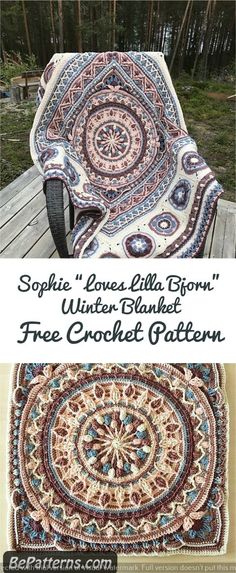 two pictures with different patterns on them and the words, free crochet pattern